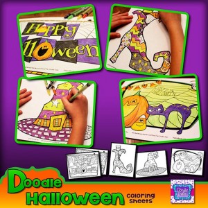 Preview Halloween & Fall Doodle Coloring Sheets B