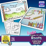 PREVIEW of FREEBIE 10-11-15 Latin & Greek Roots Coloring pages
