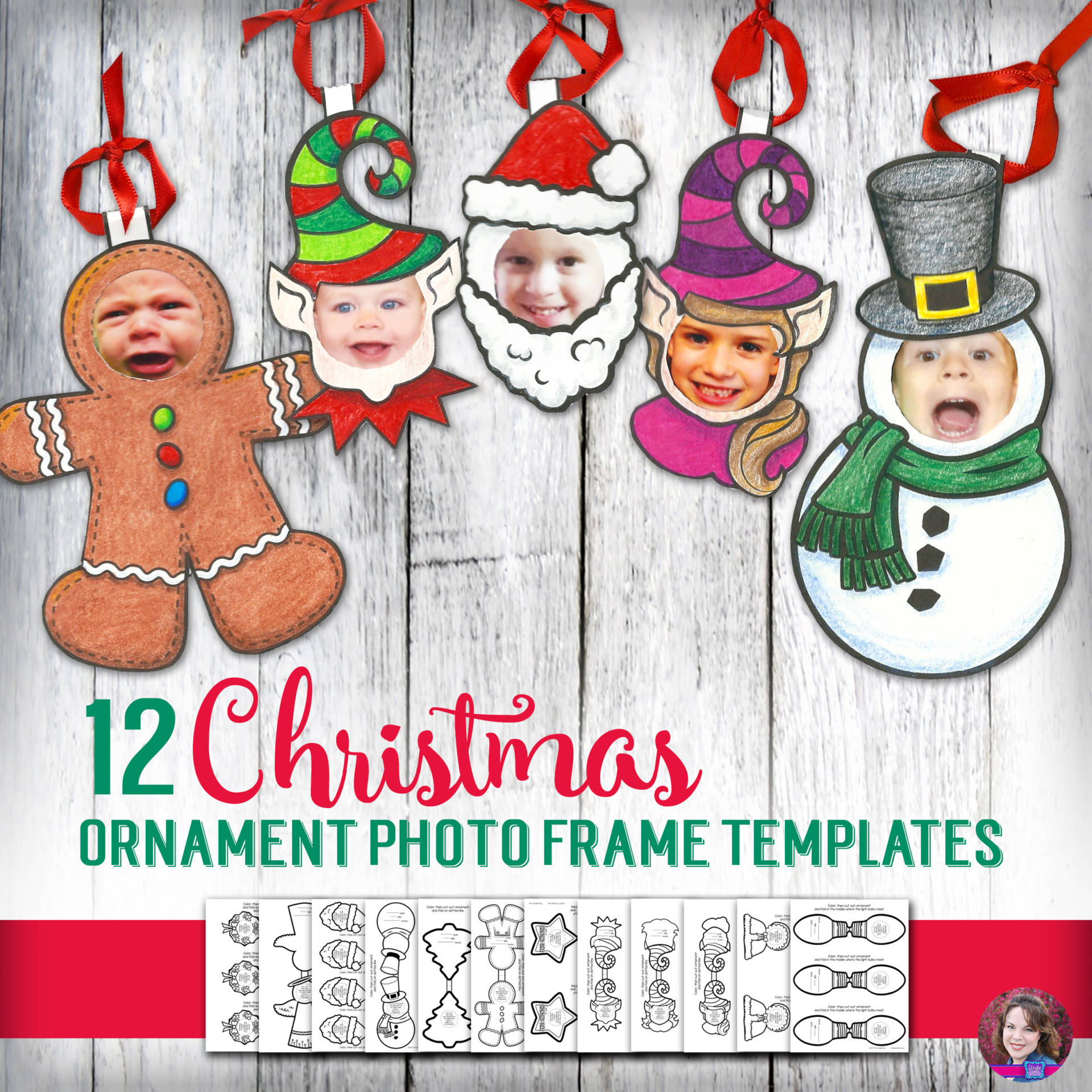 Christmas Keepsake Ornament Photo Frames Template (12)