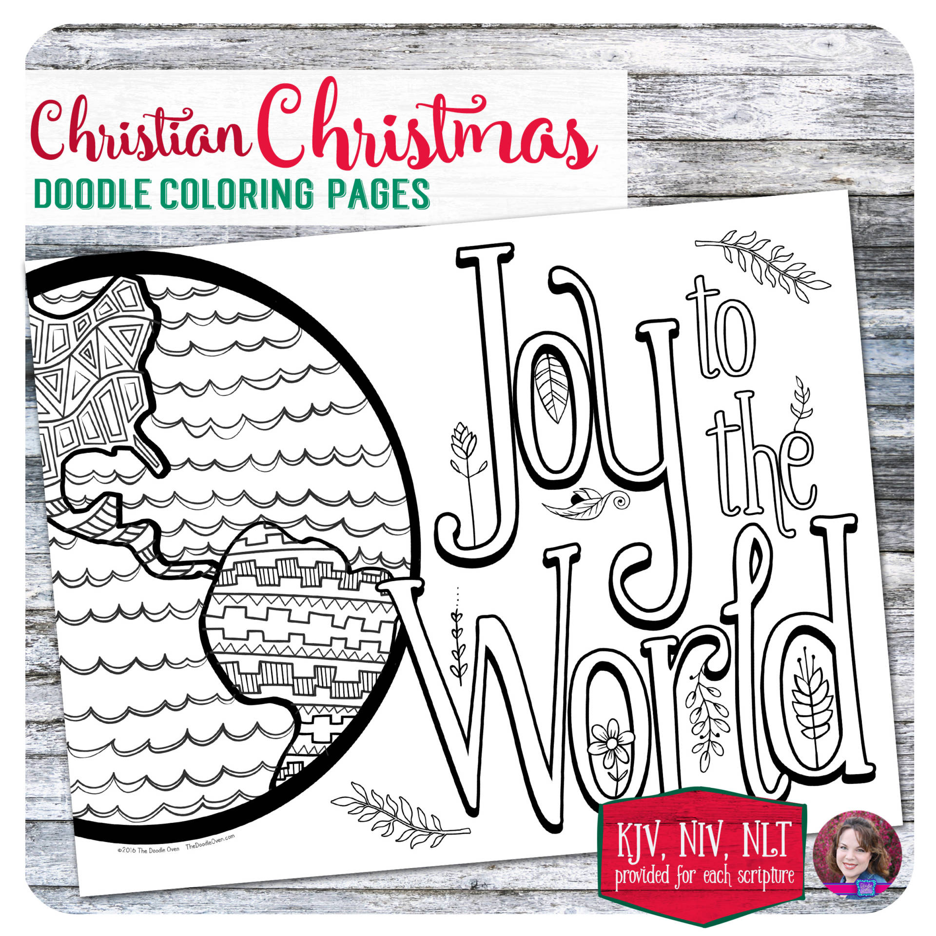 Christian Christmas  Doodle  Coloring Pages 6 designs 